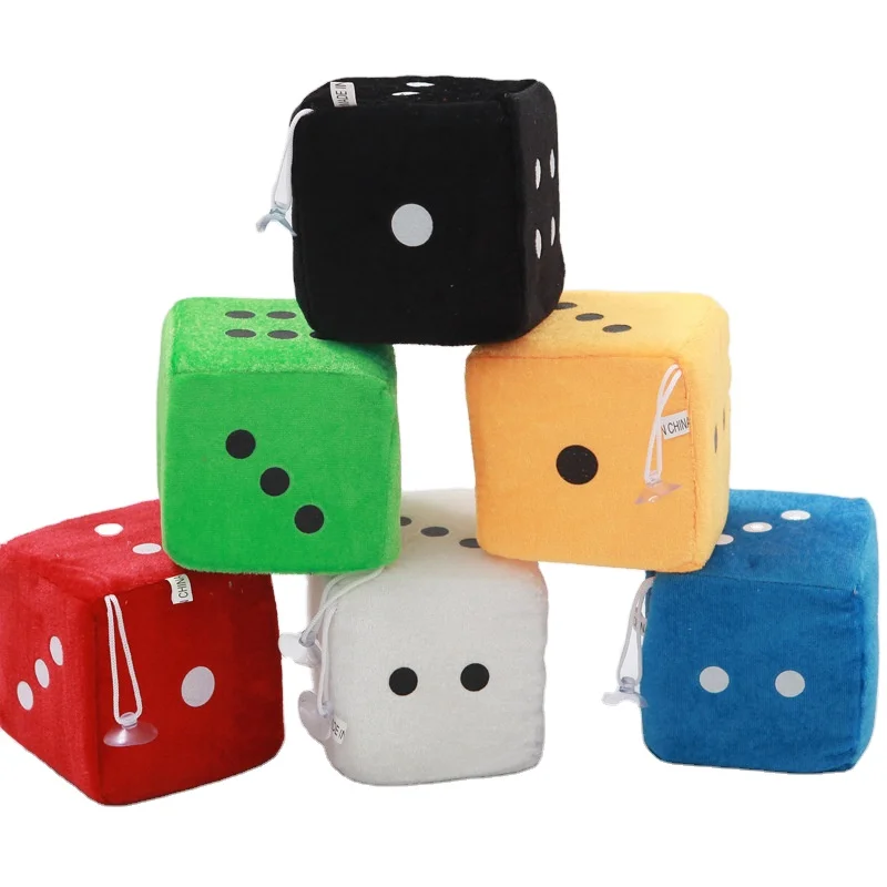 Cartoon plush dice toy suction cup pendant creative gift plush dice toys whole sale dolls cute plush