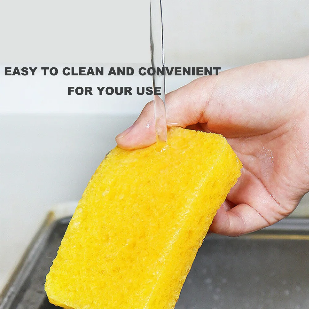 Thick Wood Pulp Dishwashing Sponge Cleaning and Absorbent Scouring Pad Kitchen Spoonges Sourcing Pads for Dish Cleaning