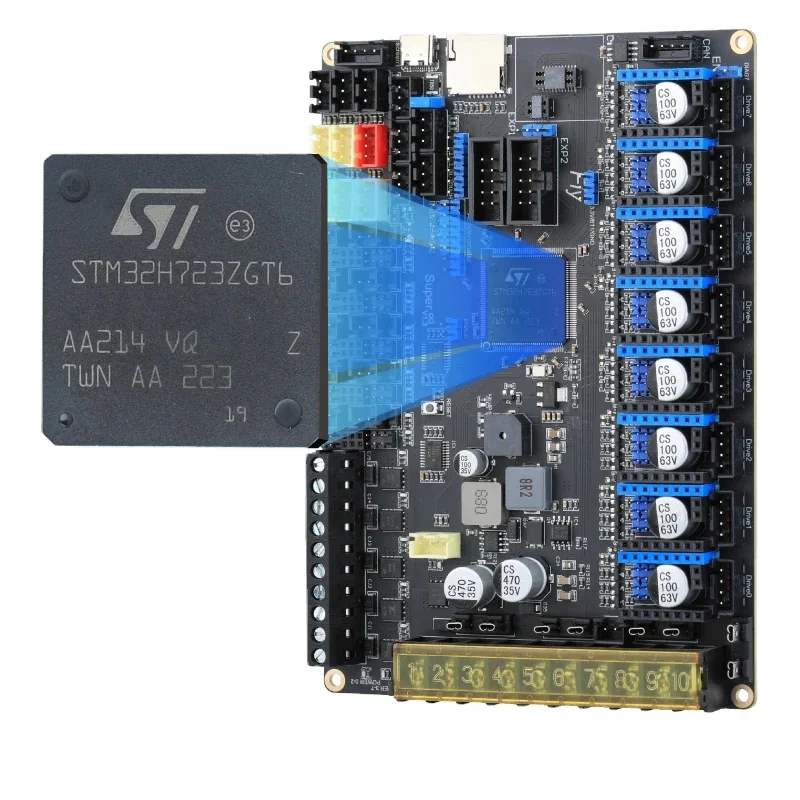 Высокоскоростная плата Super Pro 3 + 5 HV 8 оси 32 бит 550 мГц 2 унции Pcb для принтера Uart Spi 3D rf/Klipper поддержка Canbus
