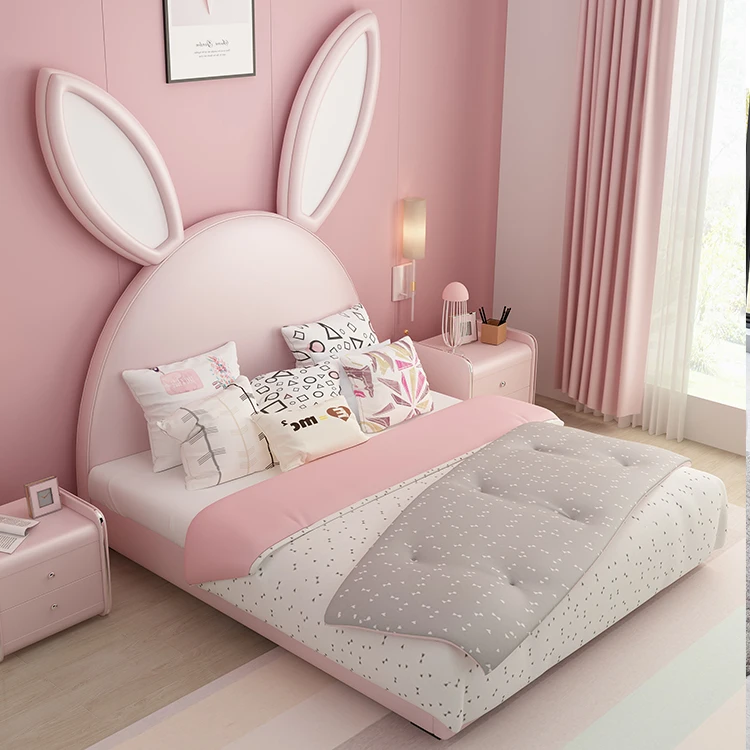 Airland Upholstered Platform Bed Frame Mattress Foundation  Wood Slat Support Girls Princess Bed For Kids