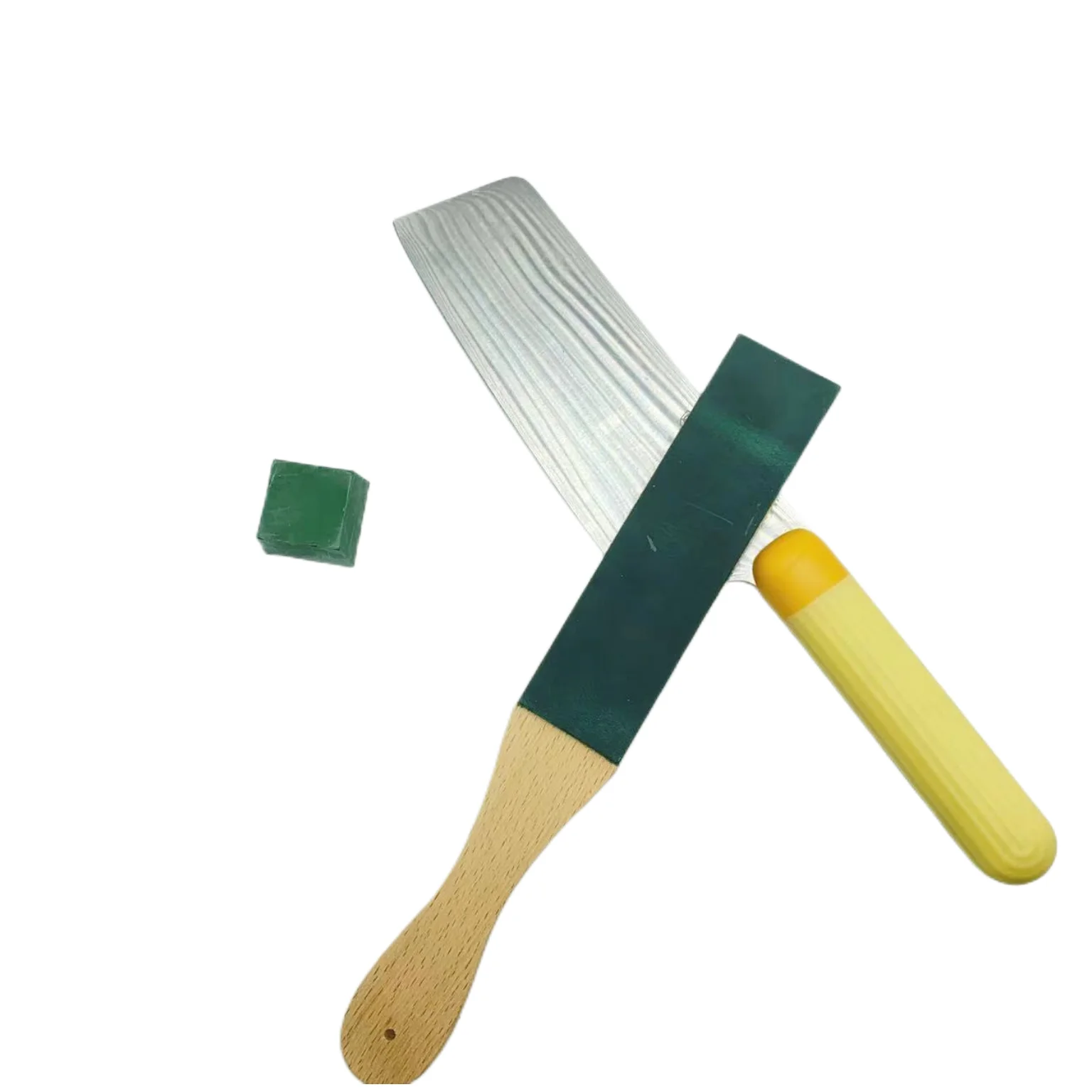 2023 New  Beech Wood leather knife sharpener,Wooden knife sharpener with polishing wax set