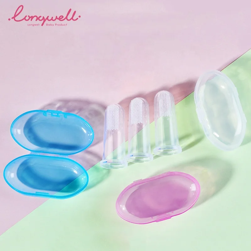 Детская Силиконовая зубная щетка Ningbo Longwell, мягкая щетка для мытья пальцев, уход за полостью рта, 2019 младенцев