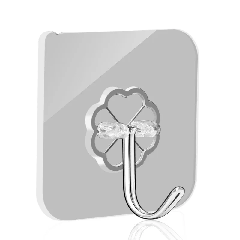 Wholesale Hot Selling Non-trace Strong Adhesive Non-punching Transparent Wall Hooks Magic for Coat Kitchen Bathroom or Door Use