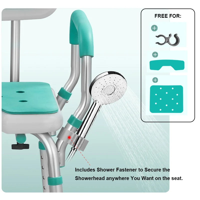 Factory Direct Adjustable Round Shower Chair with Seat for Elderly & Disabled - Bathroom Safety Stool