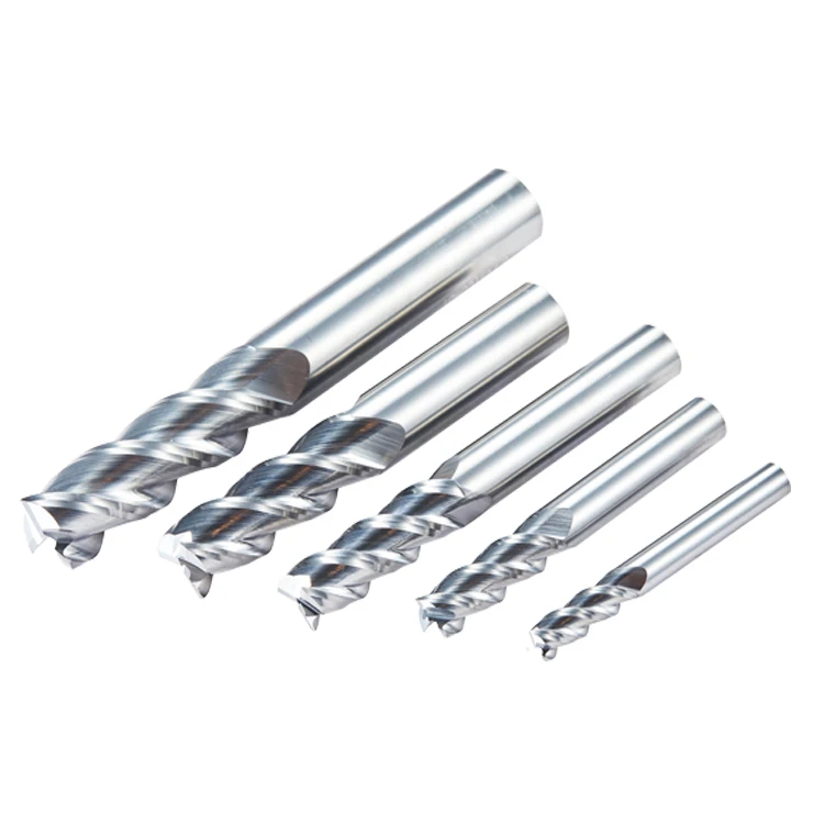 Carbide Lathe End Mill 4 Flute High Polished Milling Cutter for Aluminum CNC Machine Tool HRC 60 cutting tool