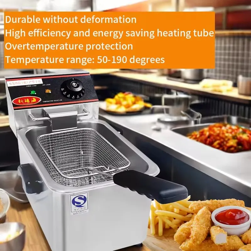 Small desktop commercial fryer, fried chicken chops, oil fryer, automatic constant temperature French fries