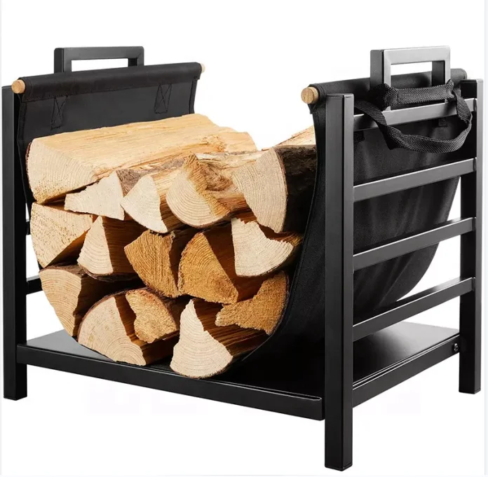 Переносная металлическая подставка для хранения древесины для гостиной, камина