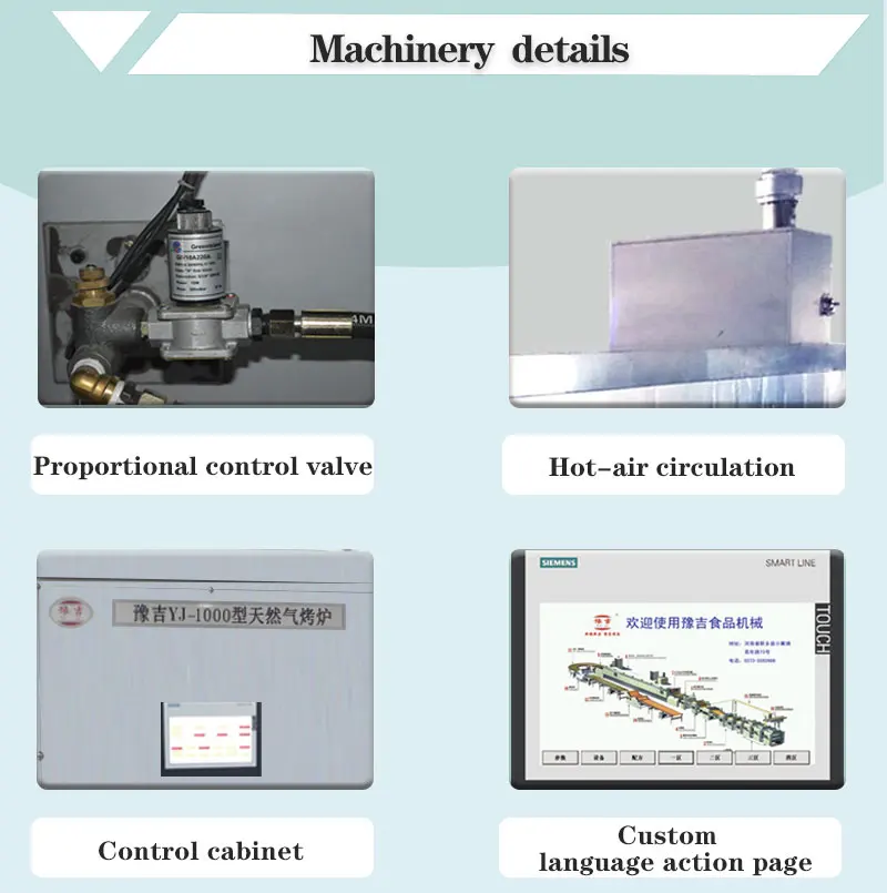 Hot Air Circulation Oven Gas Tunnel Oven For Biscuit Bread Cookie Bakery Production Line