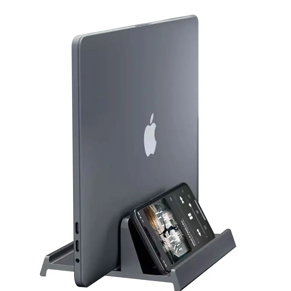 Dropshipping adjustable desk dual aluminum notebook holder vertical laptop stand for macbook pro