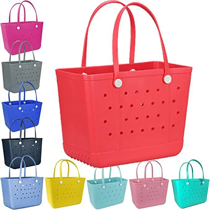 Customized Handbag Eco-Friendly Fashion EVA Bag Durable Waterproof Easy-to-clean Solid Tote Bag Bogg Bag Accessories