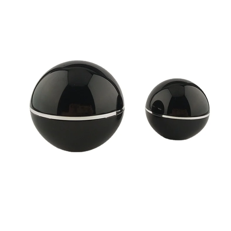 luxe black color anti-aging face cream jar uv nail gel use ball jar whitening cream use double wall pmma acrylic jar