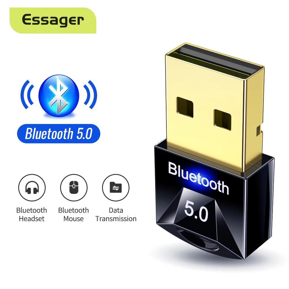 Адаптер Essager USB Bluetooth 5 0 для ПК беспроводной мыши клавиатуры PS4 Aux аудио приемник