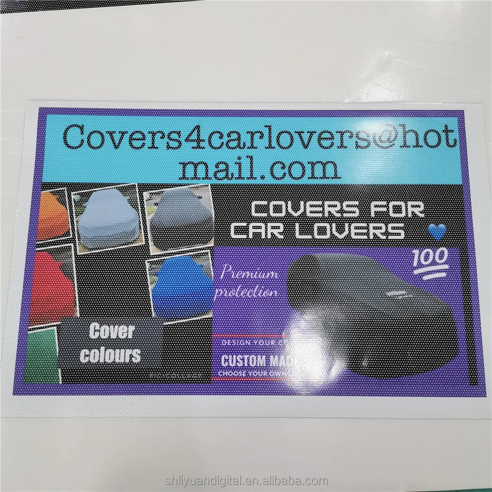 Customized Printing Of One Way Vision Advertisements Waterproof Glass Curtain Perforated Stickers