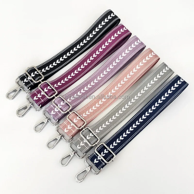 3.8CM Wide New Arrival Polyester Nylon Jacquard Woven Belt Cross Body Braided Bag Strap Adjustable Shoulder Straps For Women Bag