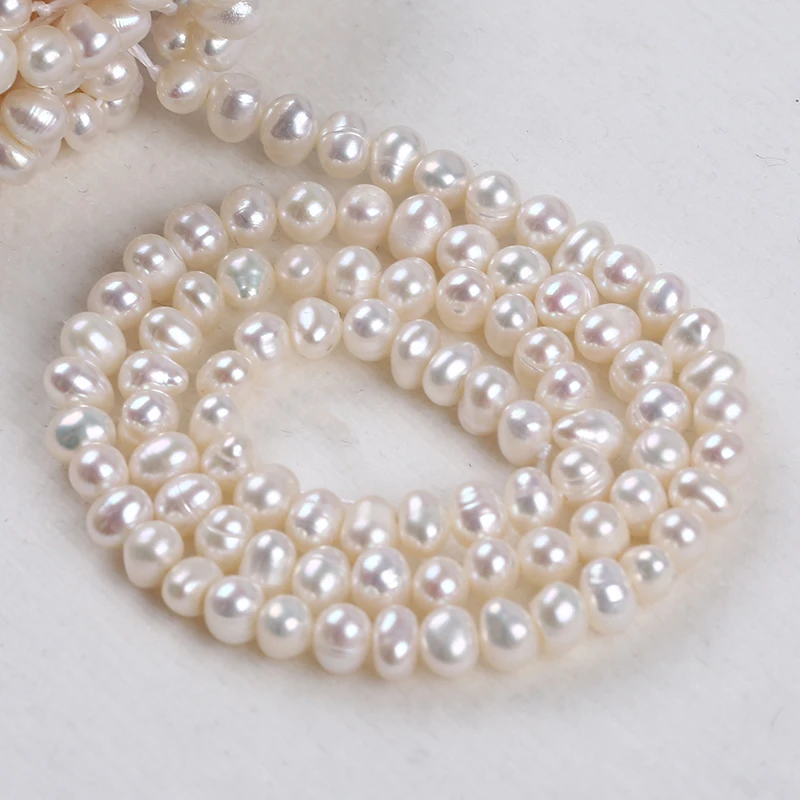 4-5mm Loose Beads Freshwater Pearl Natural Potato Shape Pearl Strands
