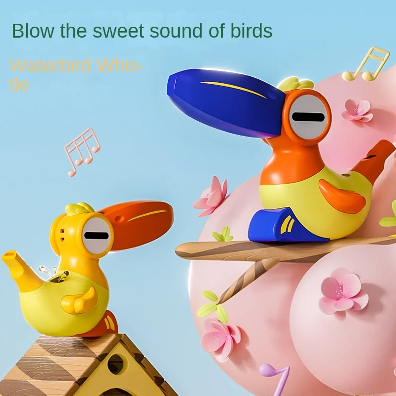 Wholesale cartoon water bird whistle children toy pelican water whistle pronunciation trainer baby trumpet bird call whistle toy