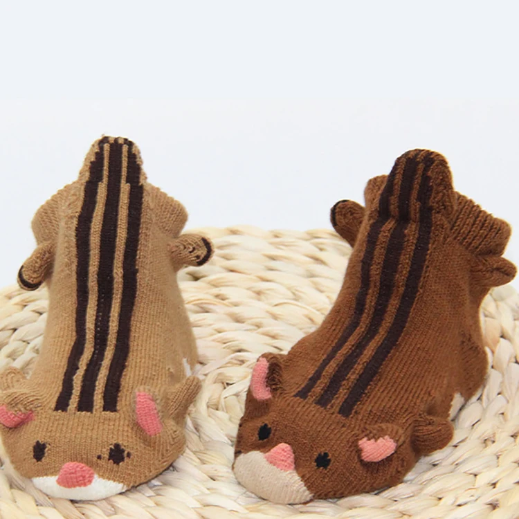 
Custom gift set newborn funny cute girl 3d carton organic non slip baby socks with grip 