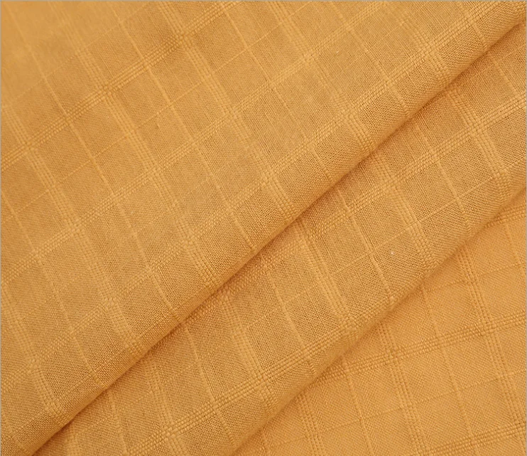 Popular 100% organic cotton grid design jacquard fabric turkish cotton woven fabric costing dyed  muslin fabric