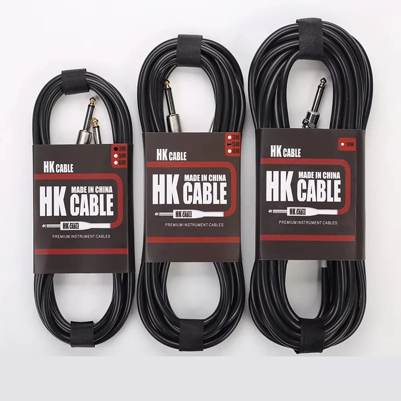 New Materials Pure copper core wire black surface electric guitar cable bass noise reduction audio cable speaker 6.5 cable