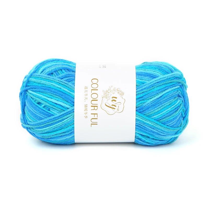 
China Wholesale Hand Knitting Crocheting Worsted High Bulk Fancy Dye 3ply 100% Acrylic Melange Yarn for Weaving Sock 
