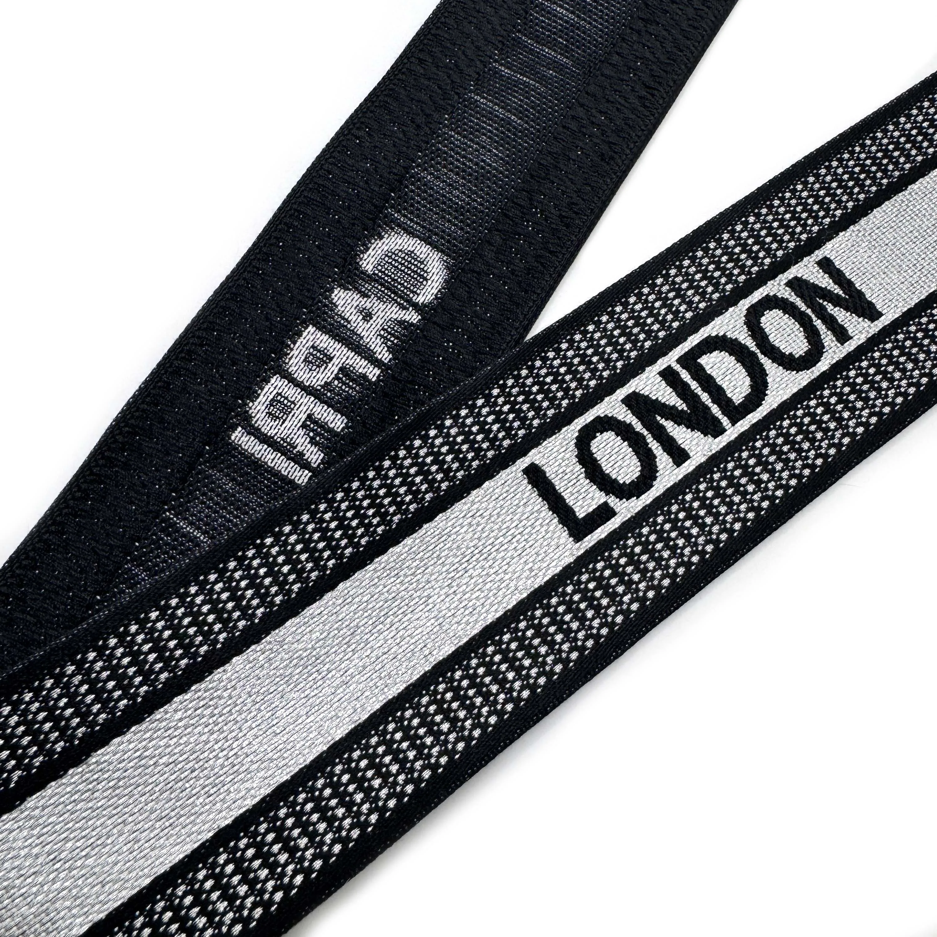 Best Quality 6.5cm Biodegradable LONDON Polyester Cotton Jacquard Webbing For Bag Decoration
