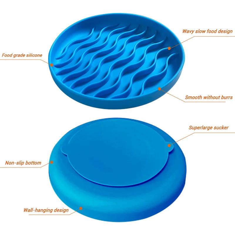 Modern Silicone Pet Dog Bowl Lick Mat Slow Eating Stop Gulping Take It Easy Dishwasher Safe Slow Feeder Dog Puzzle Feeder Bowl