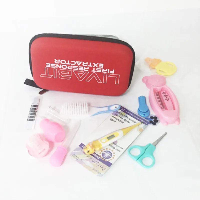 Оптовая продажа, портативный комплект для ухода за новорожденными из ЭВА, триммер для ногтей, щетка для волос, термометр, детский инструмент для здоровья