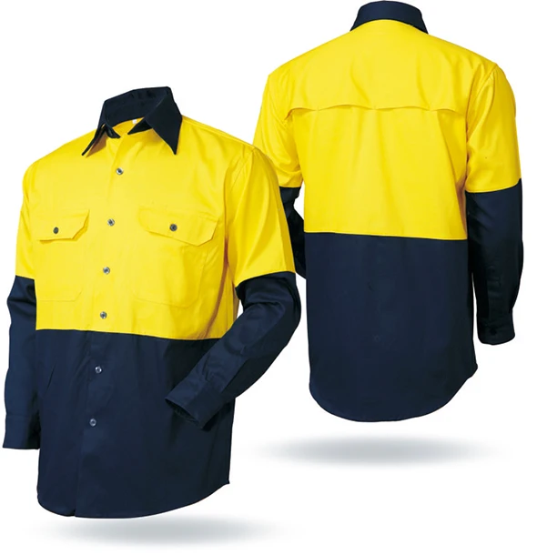 Long Sleeve combined with splicing style Poly/Cotton Hi-vis Reflective Traffic Safety T-shirt