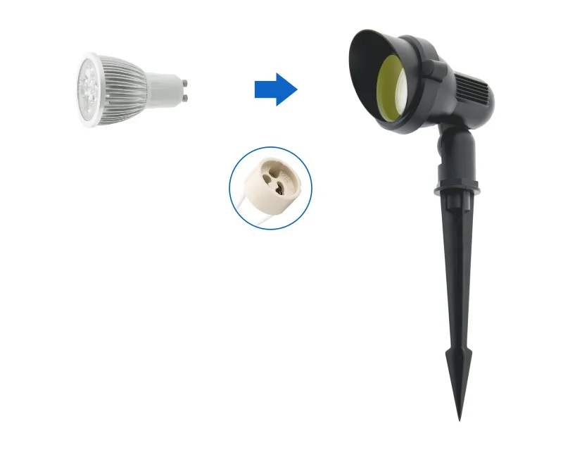 High Quality GU10 MR16  MAX35W IP65  Waterproof Spike Landscape Light Black  For Lawn Yard Garden