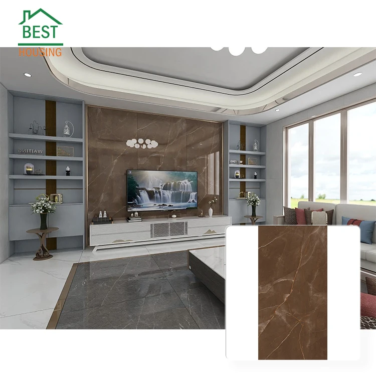 
Wholesale 1200x2400 foshan simple design living room brown ceramic wall tiles 