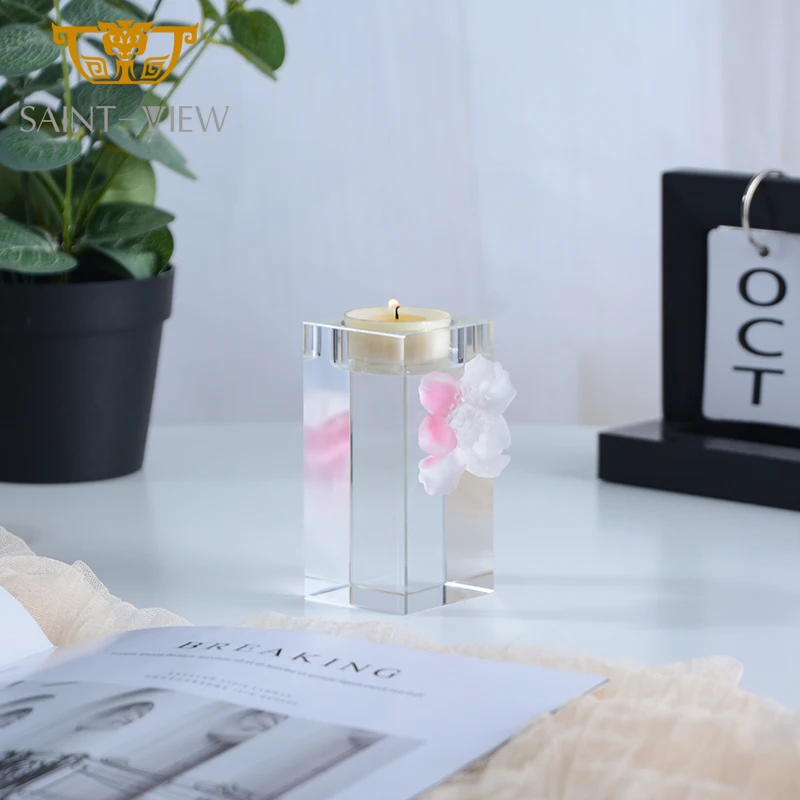 Ramadan Clear Crystal Tealight Burner Candle Holder for Home Decoration Party Atmosphere Decoration