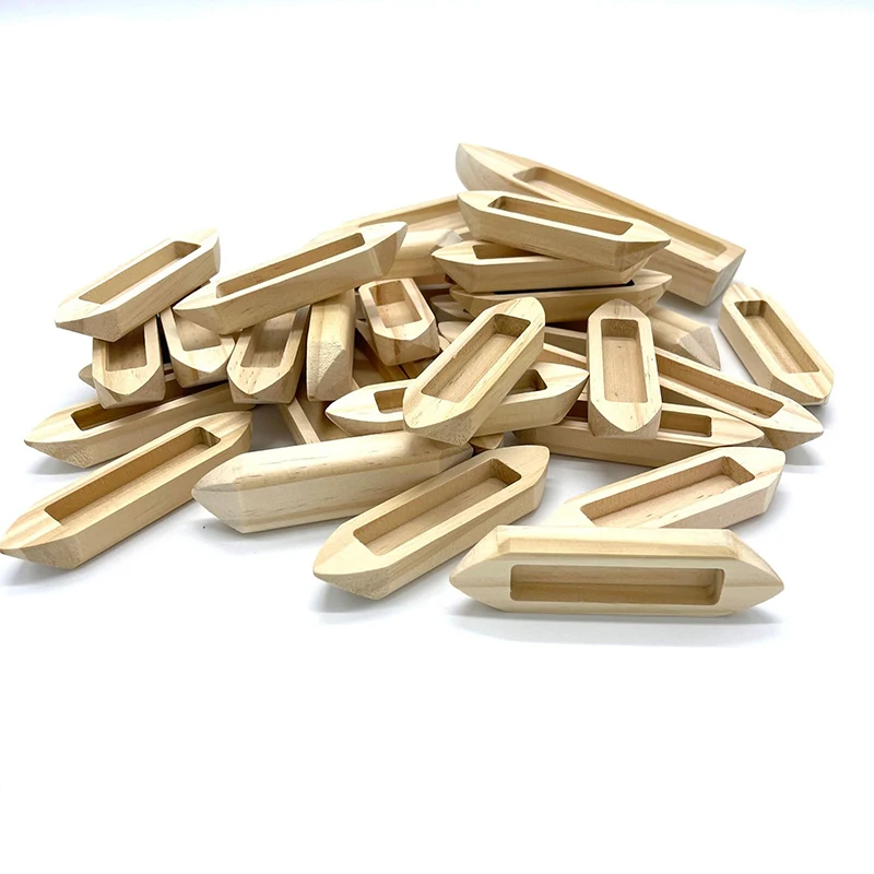 unfinished wooden boat craft toy mini wood canoe model for kids DIY