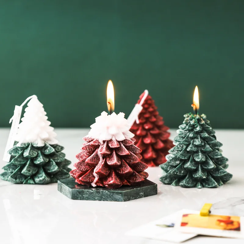 Handmade Christmas Tree Shaped Scented Candle Custom Home Decor Fragrance Candles
