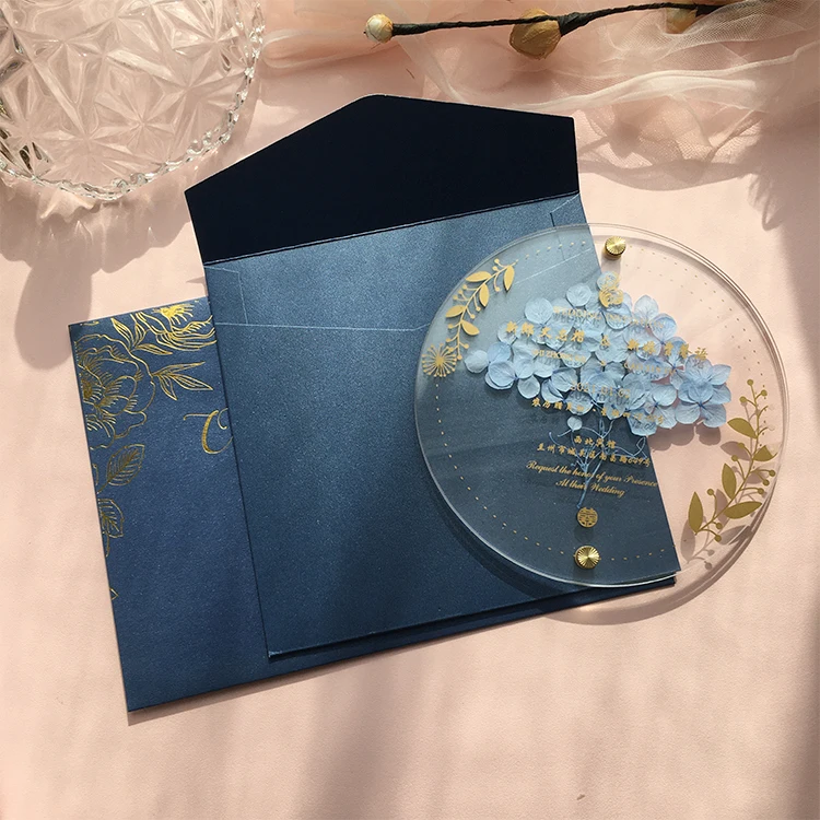 
Custom Shape own Design Clear Plastic Unique Acrylic Card Wedding Invitation 
