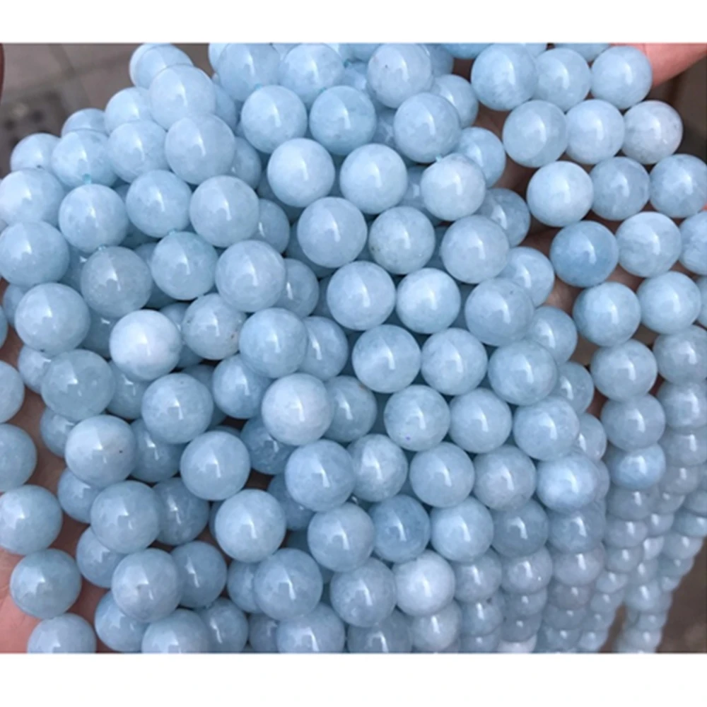 Wholesale Natural Polished Loose Round Matte Faceted Beads Dyed Blue Colour Quartz Aquamarine for Jewelry Making Chakra Bracelet