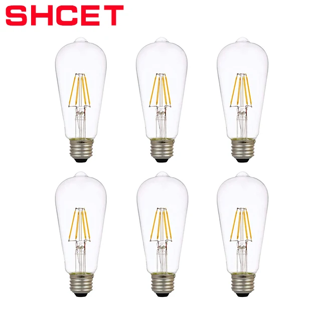 retro vintage model  LED filament bulb  ST64 4w 6w 8w E27 base clear Edison style decorative with clear glass cover