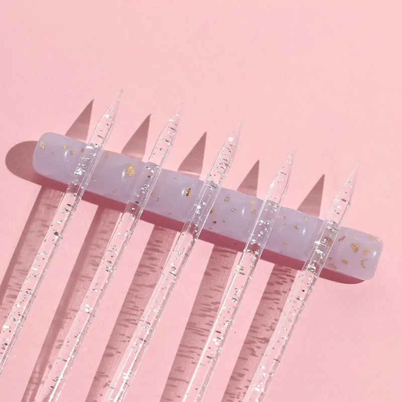 Wholesaler plastic nail manicure sticks cuticle pusher removal double sided crystal cuticle pusher