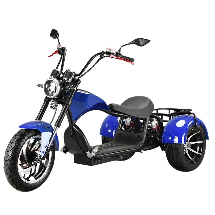 2021 Top 1500/2000w 60v battery EEC 3 wheel electric scooter bike with basket and golf bag holder