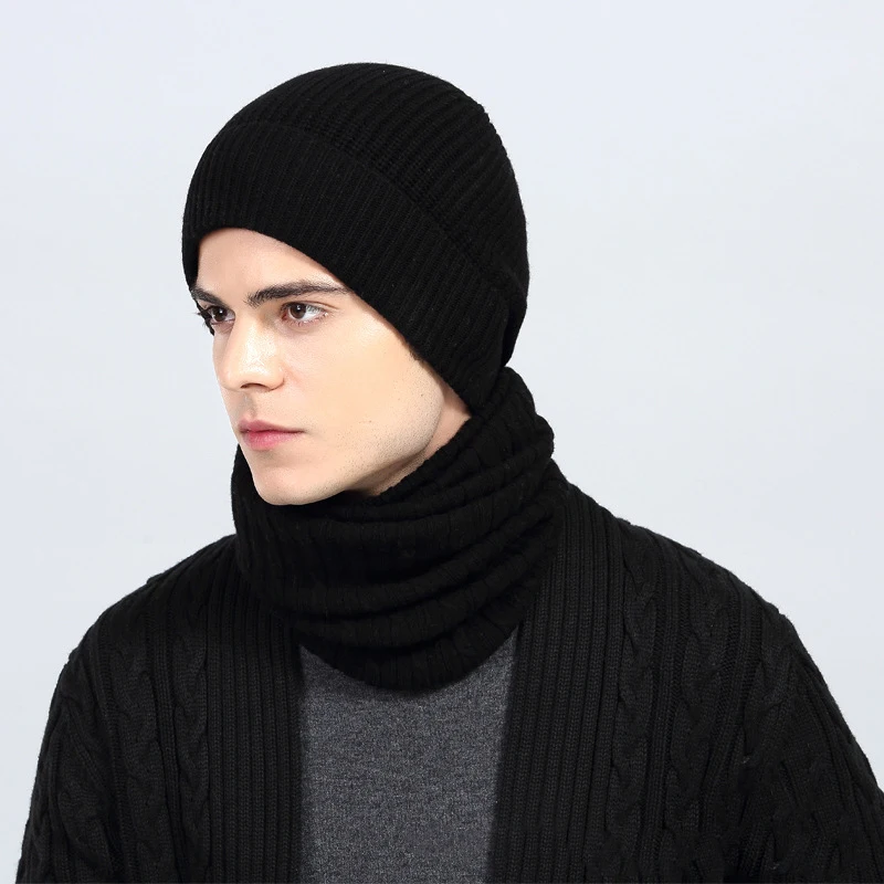 100% merino wool knitted winter beanie wool hats custom for men