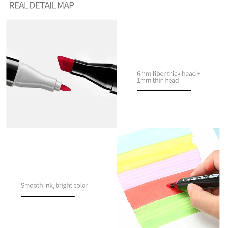 2024 168 Colors Accept Custom Design Dual Tips Alcohol Based Art Marker Pen Hard Tip Rigid Tip