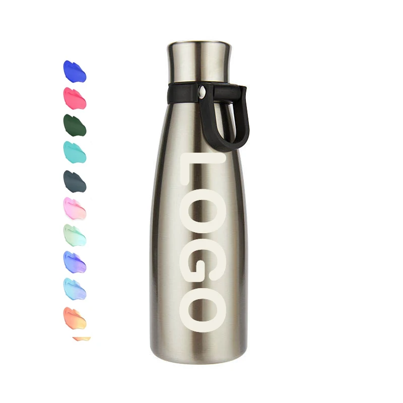 18 Oz Thermos Portable Double Wall Stainless Steel Water Bottles Insulated Water Bottles with Strap Metal Water Flask