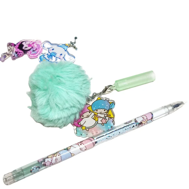 YuBon 24 шт./коробка Kawaii sanrioed набор ручек аниме милая гелевая ручка 0 5 мм с плюшевой игрушкой японские канцелярские принадлежности оптовая продажа