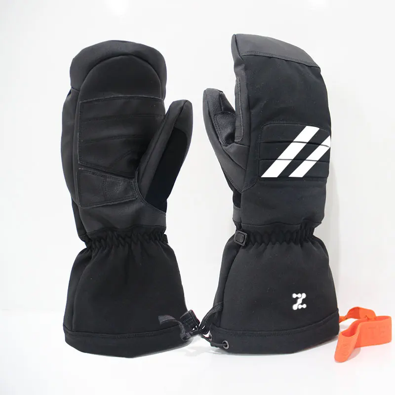 Высококачественные водонепроницаемые зимние варежки из искусственной кожи с толстой подкладкой для катания на лыжах защитные суставов ЭВА перчатки сноуборде