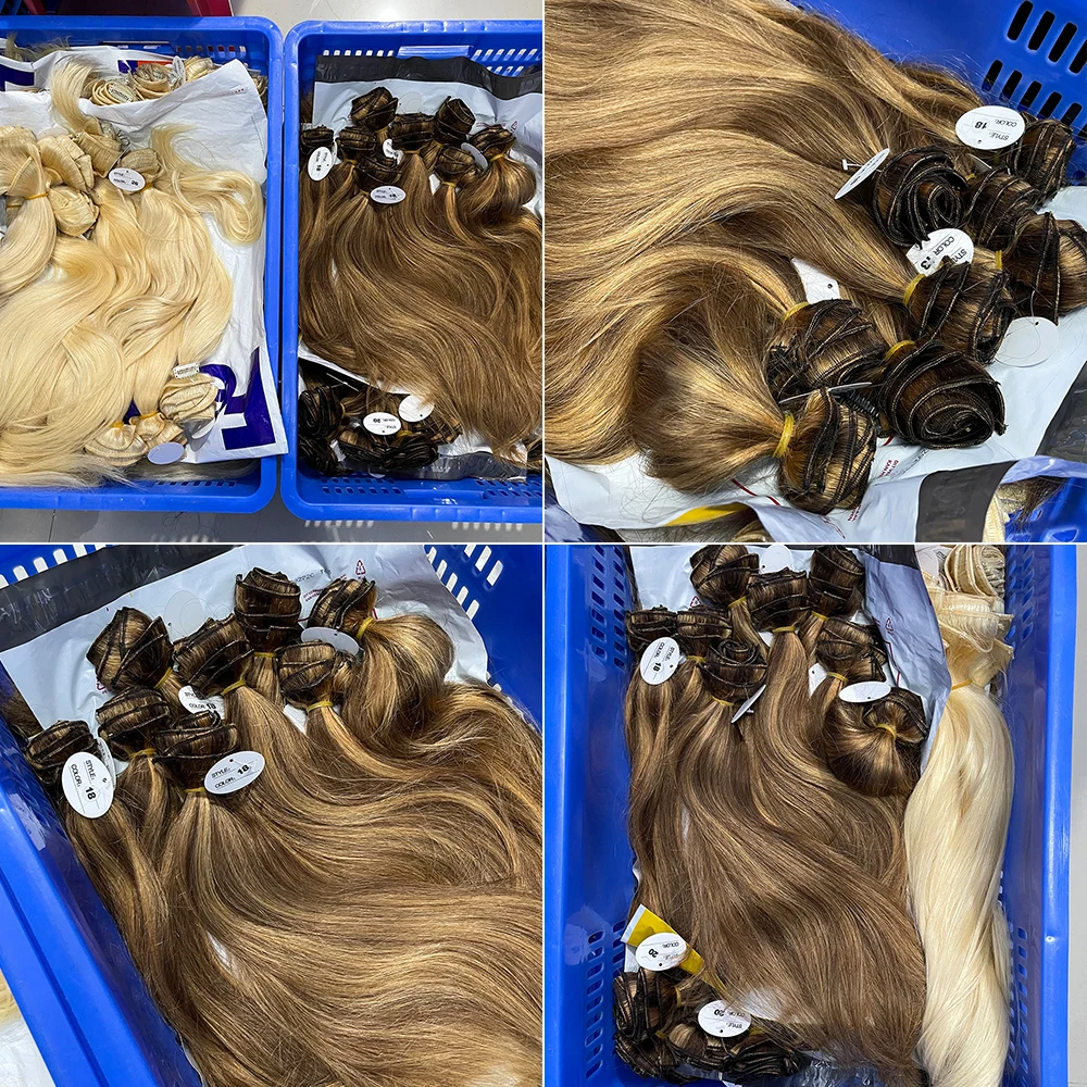 Different types 613 blonde brown clip in colored human hair extensions extension 100%