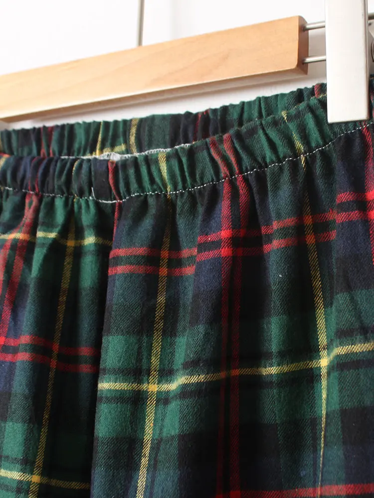 Bangladesh Factory wholesale Women Pajamas Long Sets Cotton Plaid Home Cotton Sleepwear