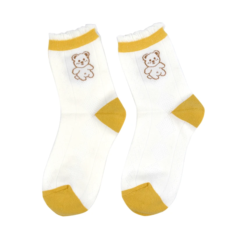 children girls school socks, kids knee high floral cotton socks