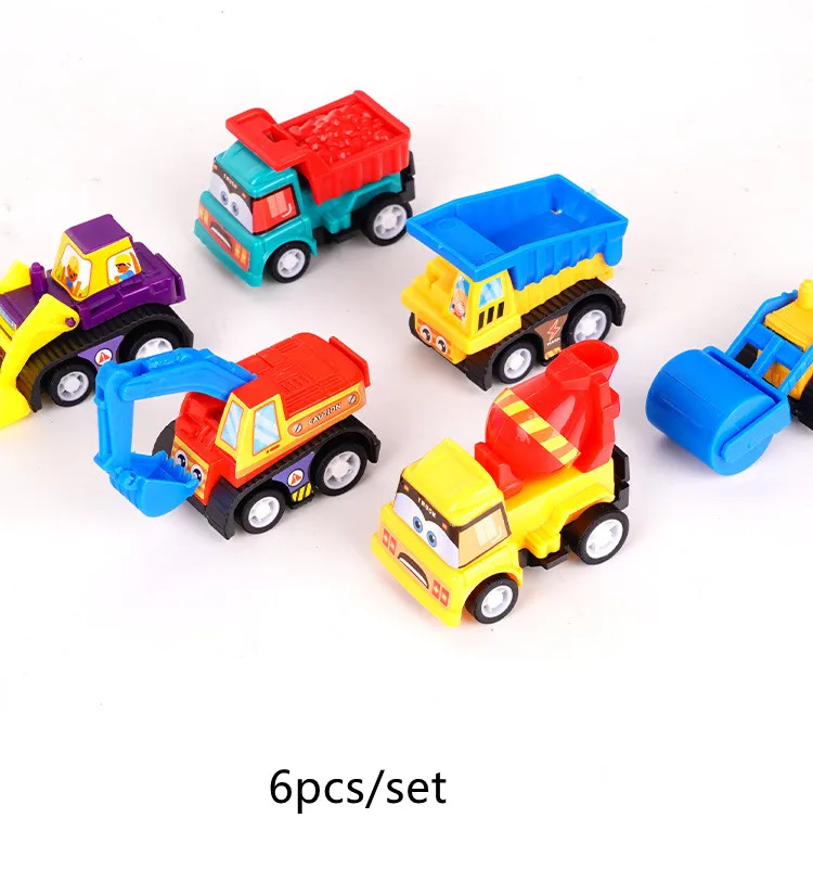 6pcs Model Pull Back Car Toys Mobile Vehicle Fire Truck Taxi Model Kid Mini Cars Boy Toys Gift Diecasts Toy for Children