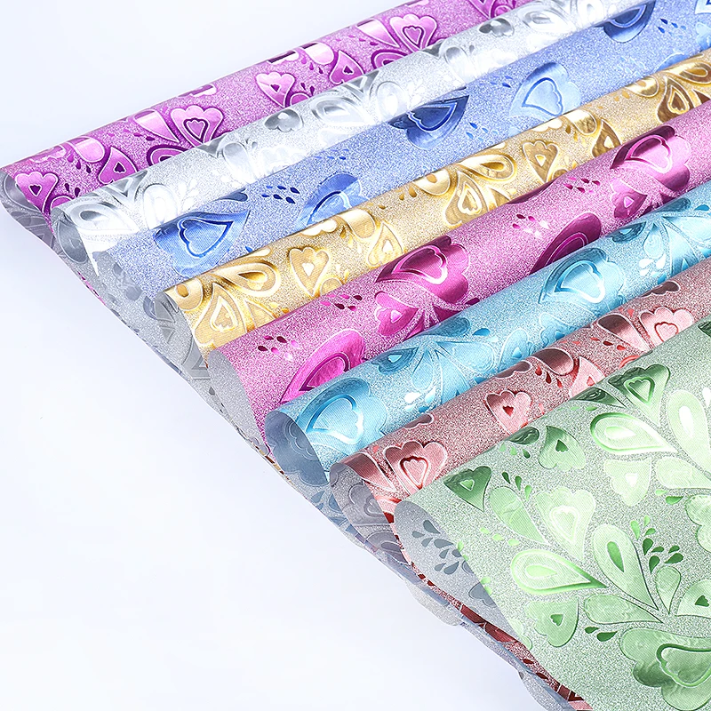 wholesale 50*70CM glitter decoration plastic wrapping paper