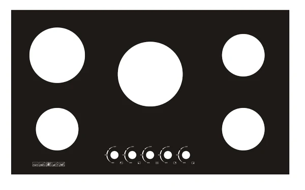 Nuoyi Kitchen Butane Gas Burner Stove with Ceramic Glass Panel.