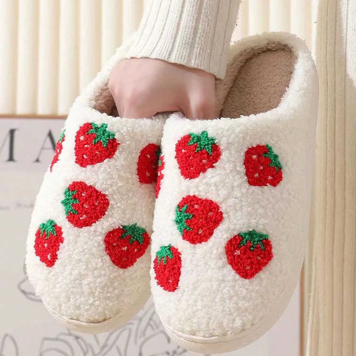 New Arrival Plush House Slippers Cute Western Cowboy Boot Hat Pattern Custom Warm Fuzzy Slippers -